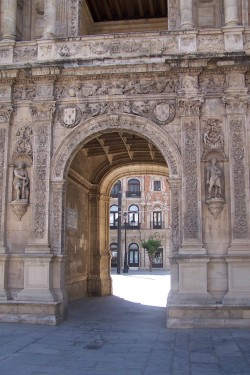 ornate Renaissance Plateresque style fachade Town hall Seville Spain